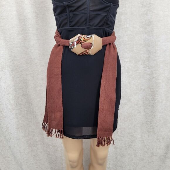 Vintage Hand Painted Sash Belt Woven Textile Strap Aztex Tribal Accent - Picture 5 of 13